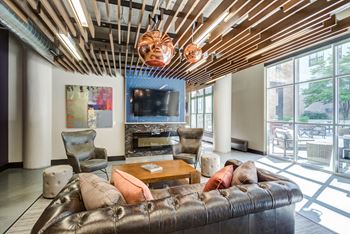Living room with oversized windows and doors